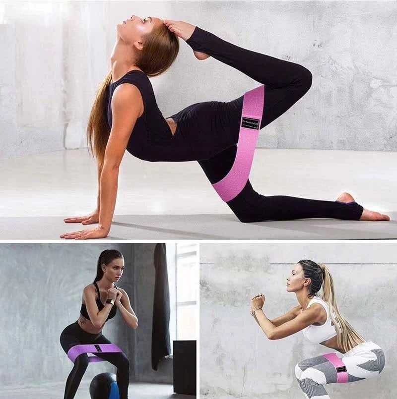 Exercise Fitness Resistance Bands Hip Stretch Yoga Legs Butt Anti Slip Band Elastic Fitness Workout Equipment Training Belt