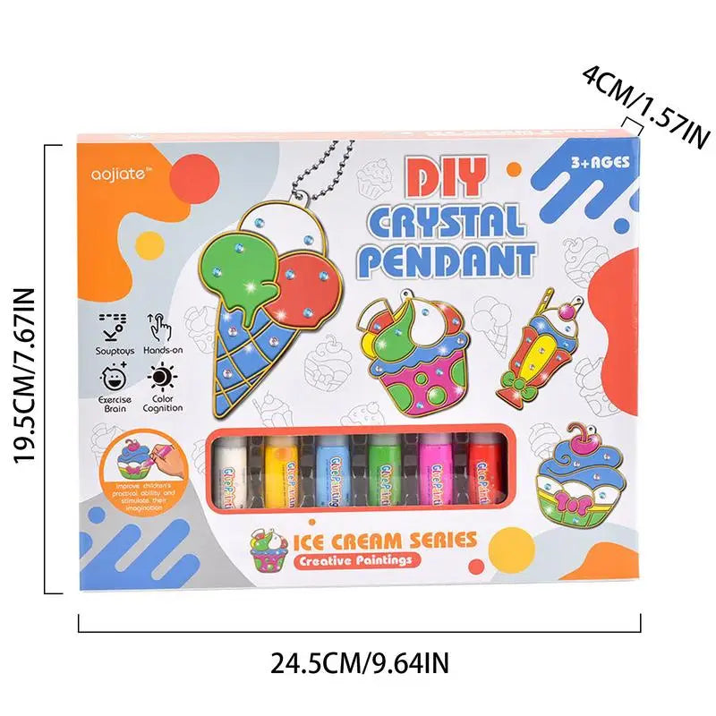 Children's Painting Set For Christmas Fast Drying DIY Crystal Pendant Kit Kids Paint Set Christmas Paint Your Own Sets For