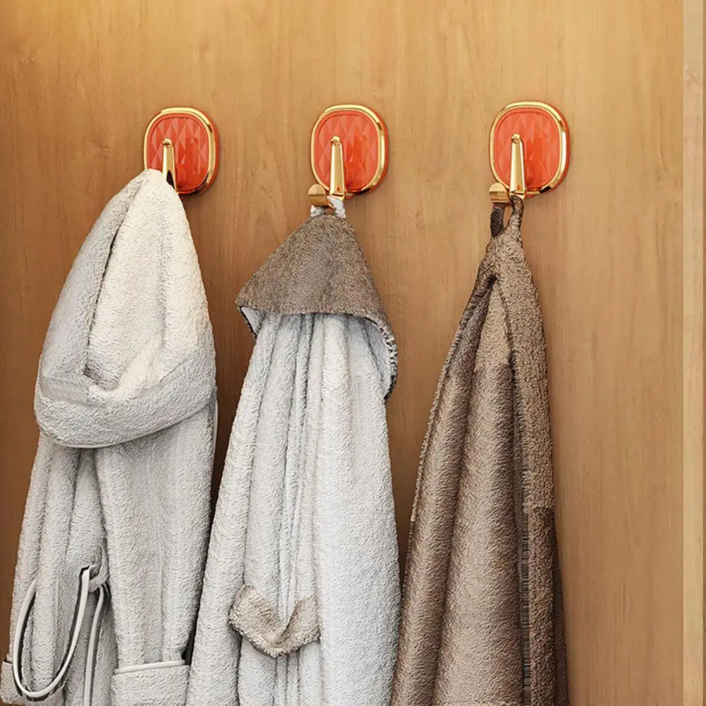 1pcs Luxury Punch-Free Wall Hooks Strong Sticky Coat Hanger Rack Clothes Towel Bag Key Kitchen Door Organizer Easy Install