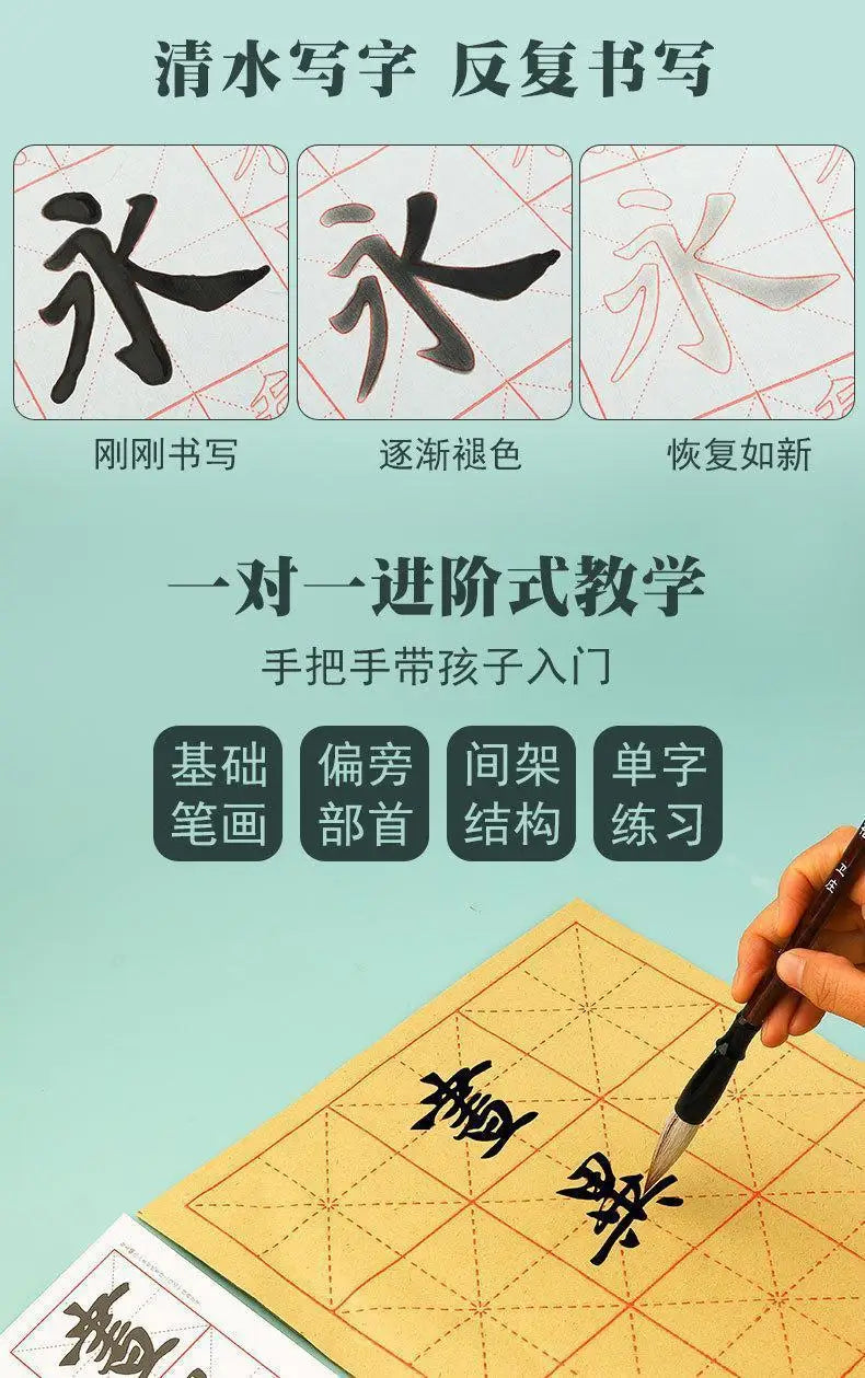 Beginners Practice Writing With the Four Treasures Set of Calligraphy in the Study Room