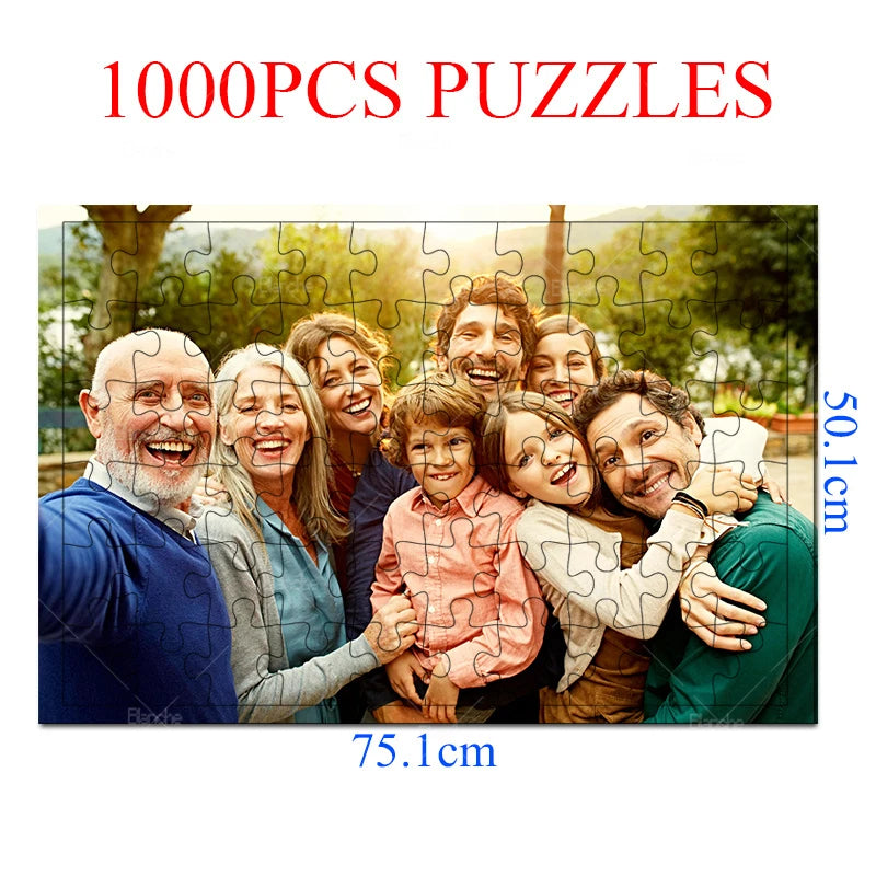 Photo Custom Puzzle Personalized 300 500 1000 Puzzles DIY Teens Adults Wooden Box Jigsaw Toys For Friends Family Gifts Room Desk Valentines Gift