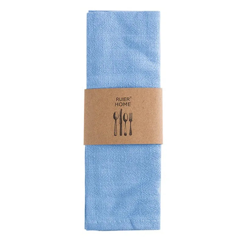 Reusable Cotton Linen Cloth Napkins 40x30cm Kitchen Dining Table Cleaning Towel Tea Napkin Hotel Restaurant Serving Table Cloth