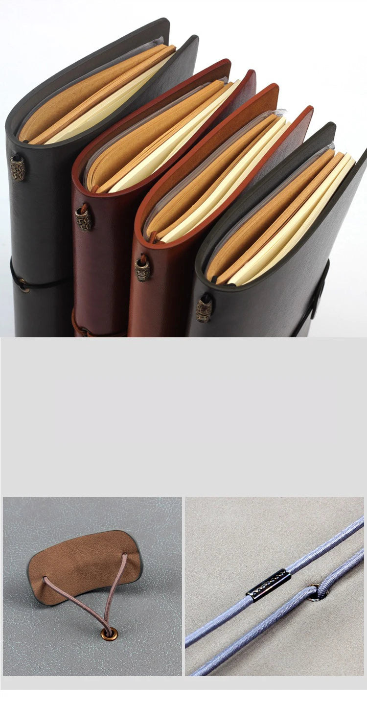 Retro Leather Strap Creative Hand Ledger Creative Multifunctional A6 Retro Portable Travel Loose-leaf Notepad Diary Notebook