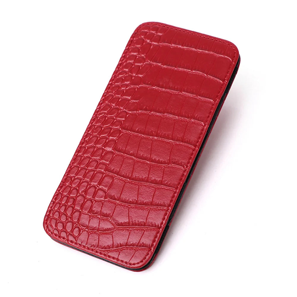 Long Crocodile Print Money Clip Men Multicard Slot Pu Leather Card Case Travel Document Organization Solid Color Women'S Wallet