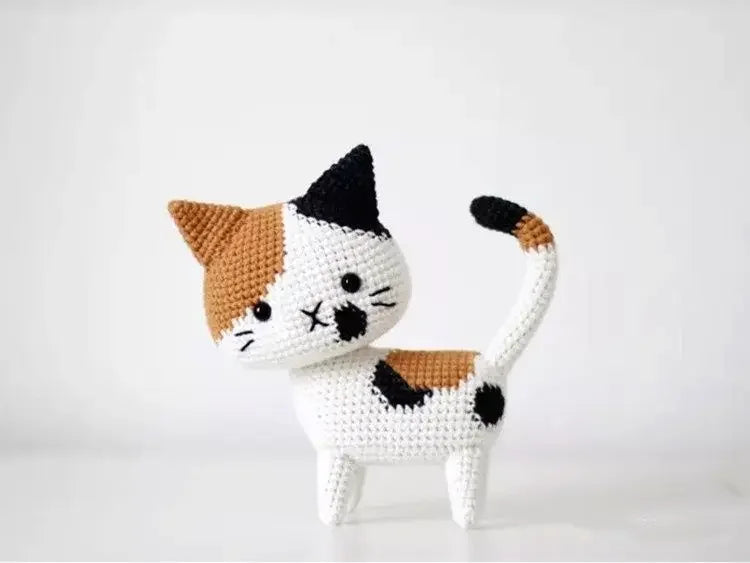 Beginners Handmade Crochet Diy Cat Material Bag Unpack Boredom By Hand Knitting Diy Wool Crochet Cute Cat Pendant Keychain