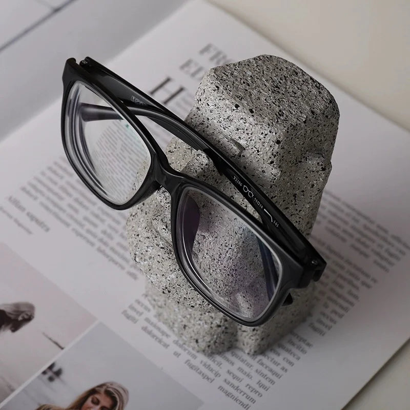 Stone Man Eyeglasses Rack Stand Creative Portrait Eyeglasses Display Rack Decorations Display Desktop Eyeglasses Rack Storage