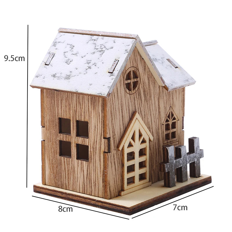 Nordic Simple Log Cabin Model Handicraft Ornaments Christmas Decoration Home Room Living Room Decorate Accessories