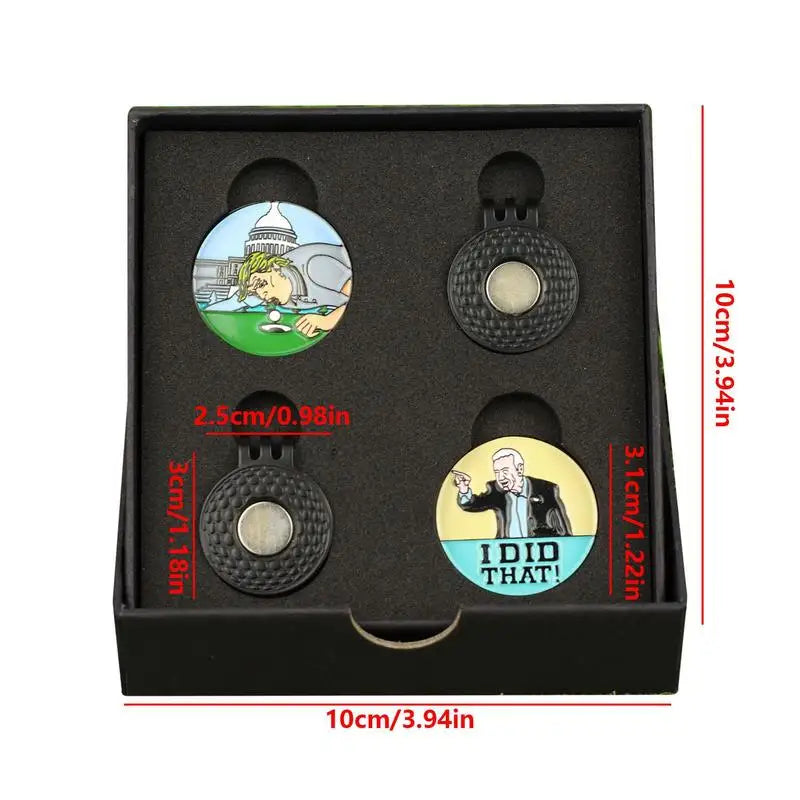 Magnetic Golf Hat Clip ball Marker Golf Ball Mark Electroplating Paint Golf Marker Golf Accessories Training Aids Men Women Gift Valentines Gift