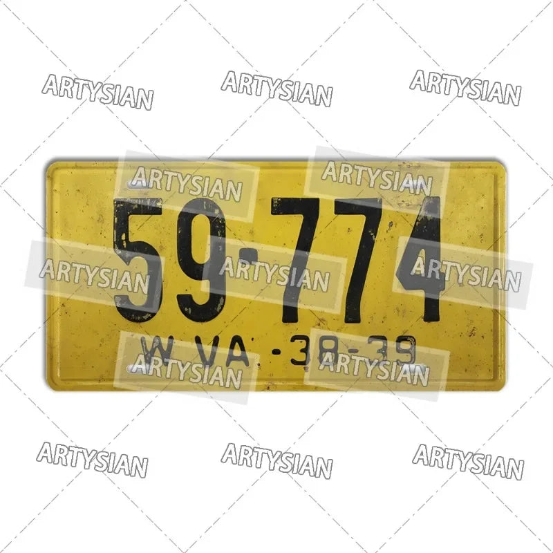 US Metal Plaque Retro Truck Number Plate Mississippi West Virginia Maine Illinois Idaho Iowa Pennsylvania Decorative Metal Sign