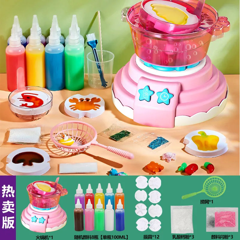 Magic Water Elf Kit with Hot Pot Machine DIY Fairy Handmade Cooking Pretend Play Toys Children festival birthday Kid gift Toy