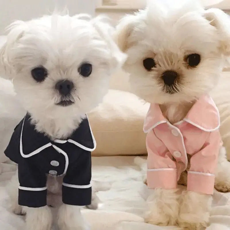 Luxury Pet Dog Pajamas Soft Silk French Bulldog Pajamas Pet Coat Clothing For Small Dogs Shih Tzu Puppy Cat Clothes XS-XL