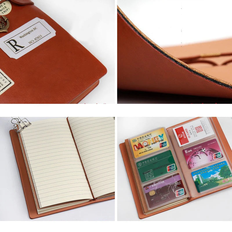 Retro Leather Strap Creative Hand Ledger Creative Multifunctional A6 Retro Portable Travel Loose-leaf Notepad Diary Notebook