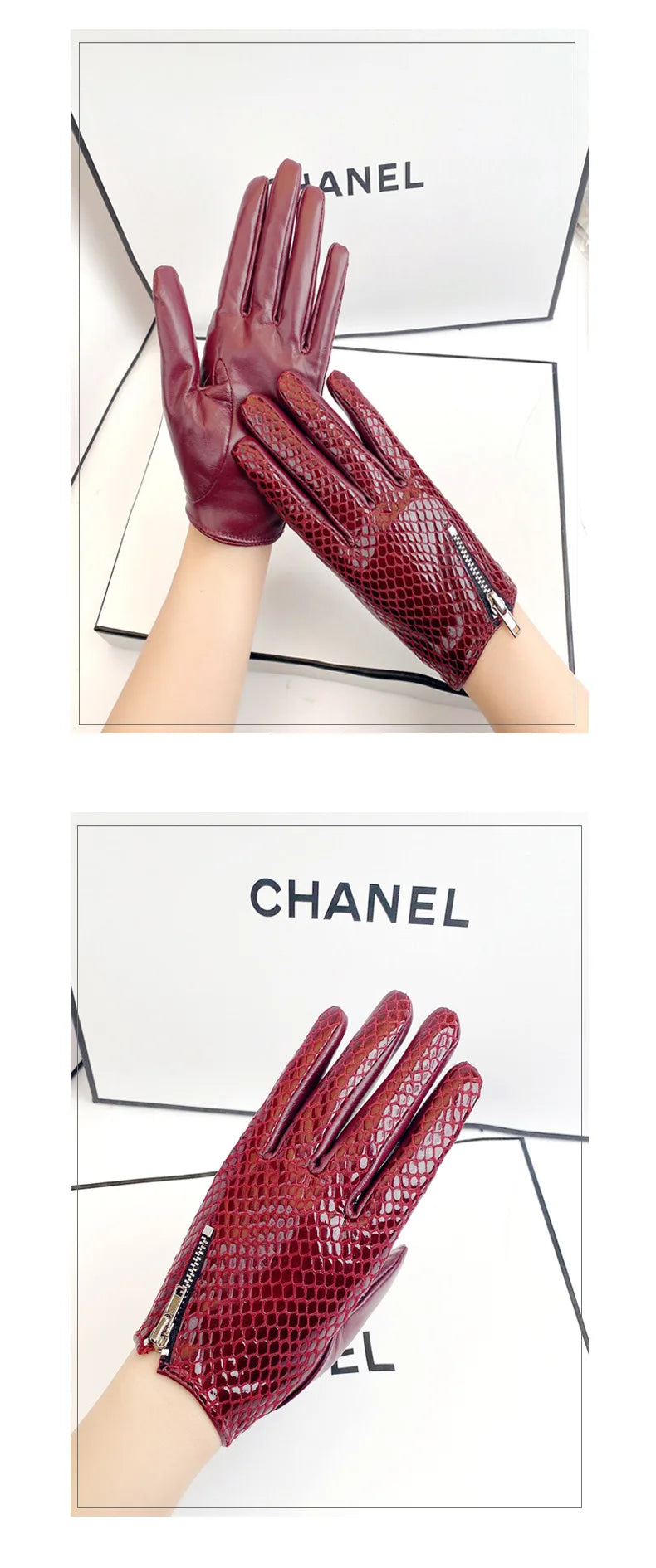 Women's 2024 Spring and Autumn Slim Fit 100% Genuine Leather Gloves Fashion Color Sheepskin Touchable Riding Fashion Gloves