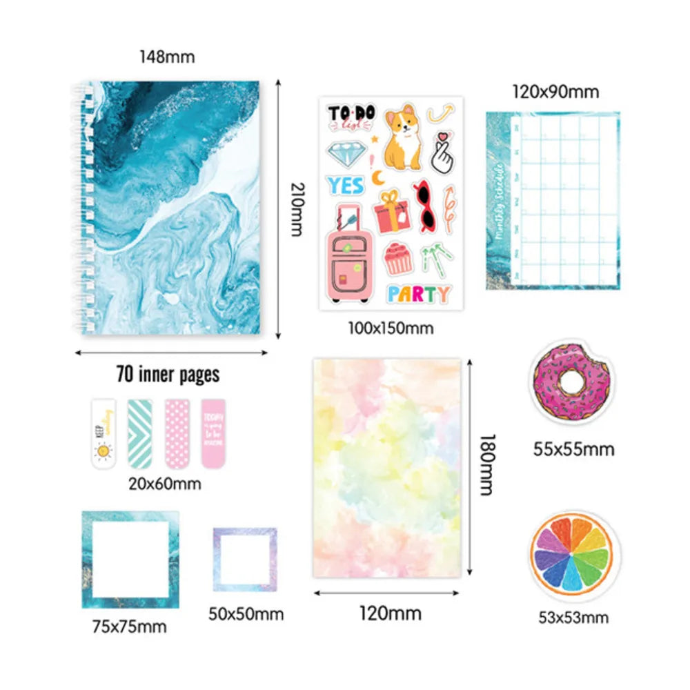 100PCS DIY Journal Kit For Girls Diary Supplies Stationery Set Cute Creativity Arts And Crafts For Teens Scrapbook Birthday Gift