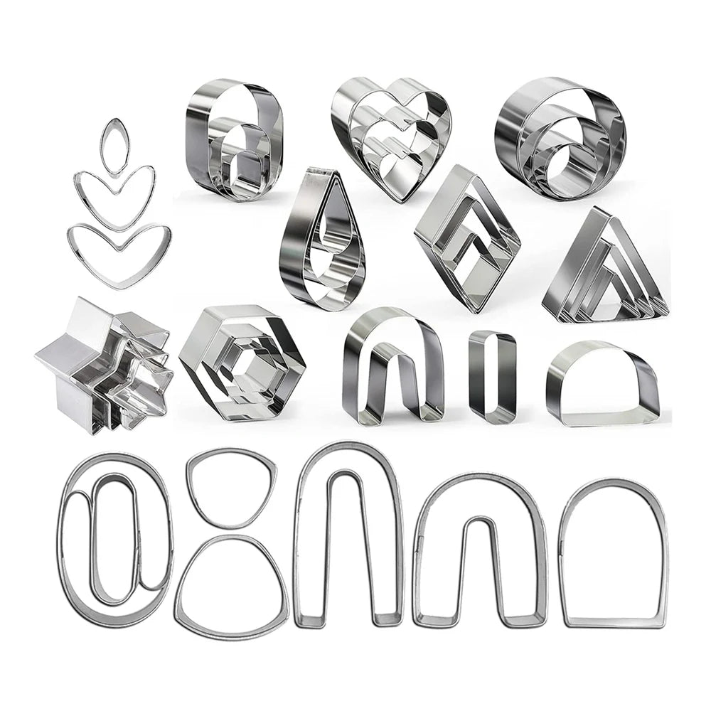 Polymer Clay Earring Making Kit Stainless Steel Cutters Mold Handmade Tool Pottery Diy Ceramic Craft Designer Jewelry Supplies