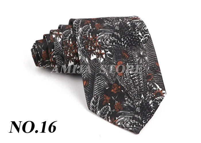 Vintage Imitation Silk Ties Men's Fashion 8cm Graffiti Painting Floral Necktie For Men Wedding Business Soft Printing Tie Wed Gi