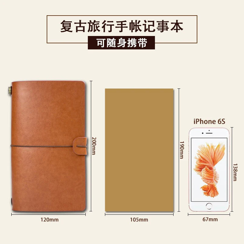 Retro Leather Strap Creative Hand Ledger Creative Multifunctional A6 Retro Portable Travel Loose-leaf Notepad Diary Notebook