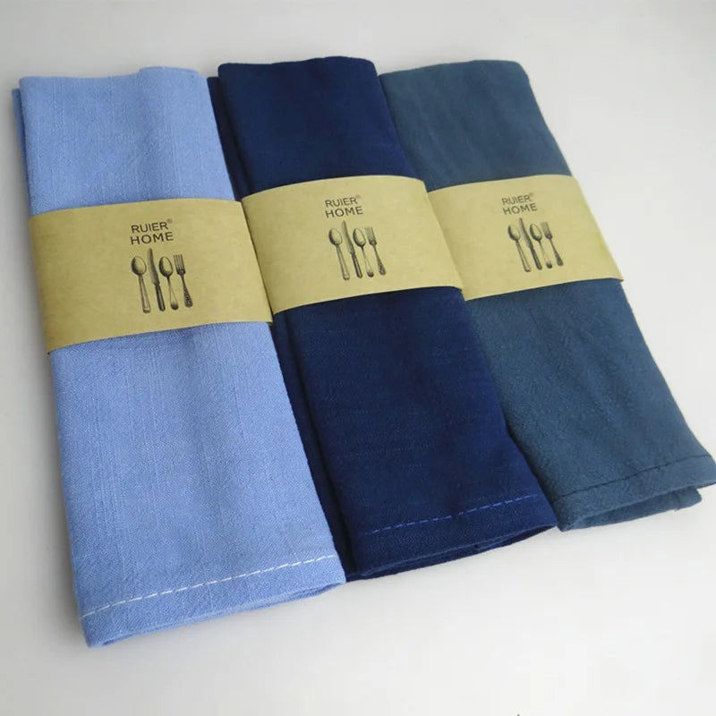 Reusable Cotton Linen Cloth Napkins 40x30cm Kitchen Dining Table Cleaning Towel Tea Napkin Hotel Restaurant Serving Table Cloth