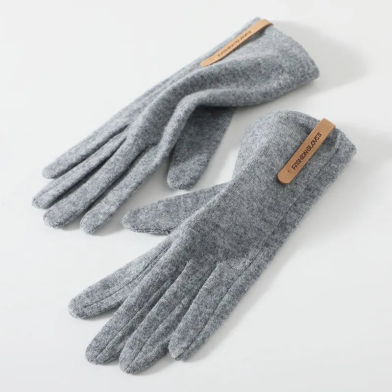 Women Autumn Winter Keep Warm Touch Screen Thin Cashmere Gloves Cycling Drive Fashion Elegant Letter Mark Windproof