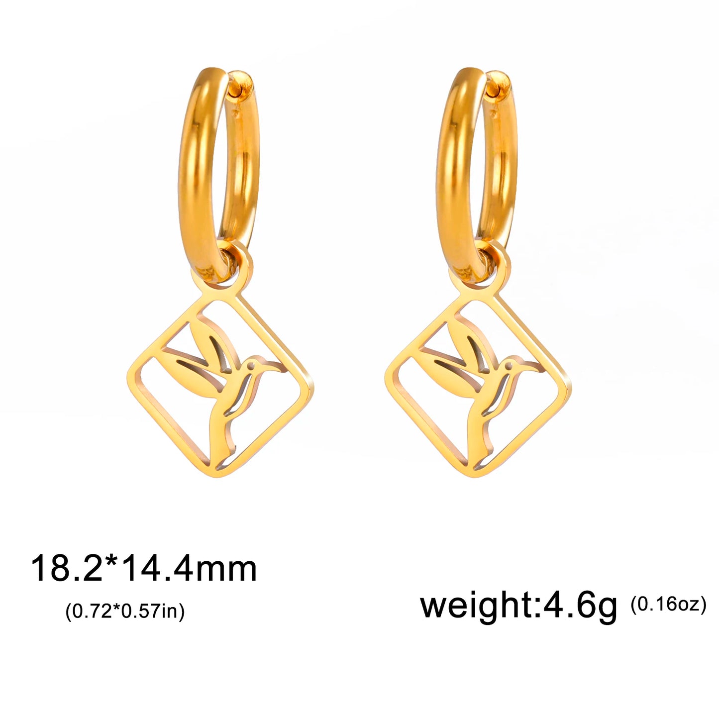 Unift Tiny Horseshoes Hoop Earrings for Women Stainless Steel Rhombus Earrings Fashion Sporty Cowboy Horse Girl Jewelry Gift