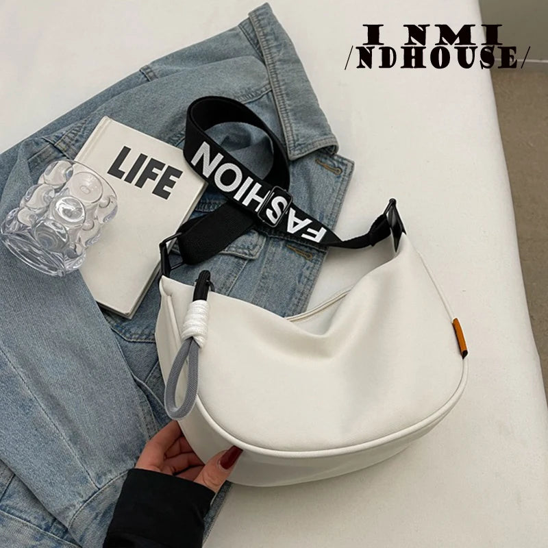 Nylon Hobos Crossbody Bags Solid Casual Zipper Women's Bags 2024 Fashion High Capacity Solid Color Single Shoulder Totes Bag