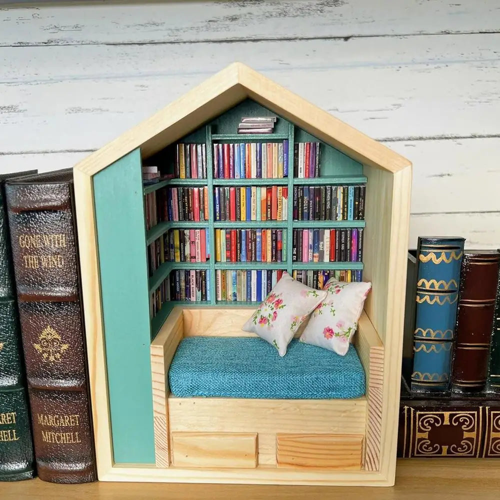 Anxiety Bookroom Shake Away Your Anxiety Bookshelf Toy Books Decor Set Unique Stress Reliever Bookroom Miniature Bookshelf