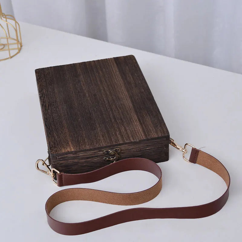 Writers Messenger Wood Box A5 Wooden Retro Trend Shoulder Bag Postman Outdoor Briefcase Art Supplies Box Home Decor Storage Box