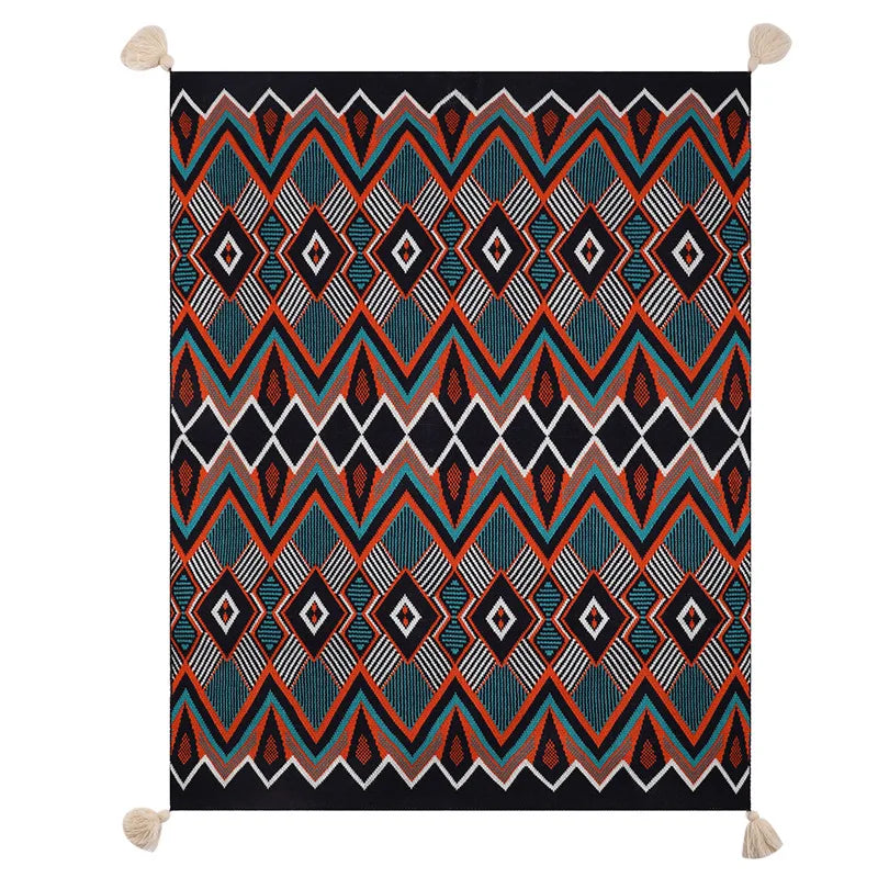 Boho Bed Plaid Blanket Geometry Aztec Baja Blankets Ethnic Sofa Cover Slipcover Decor Throw Wall Hanging Tapestry Rug Cobertor