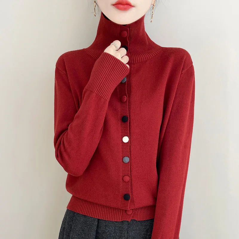 2024 New Cashmere Cardigan Women Long Sleeve Sweaters Cashmere Cardigan Autumn Winter Women  Knitwear Fashion Coat