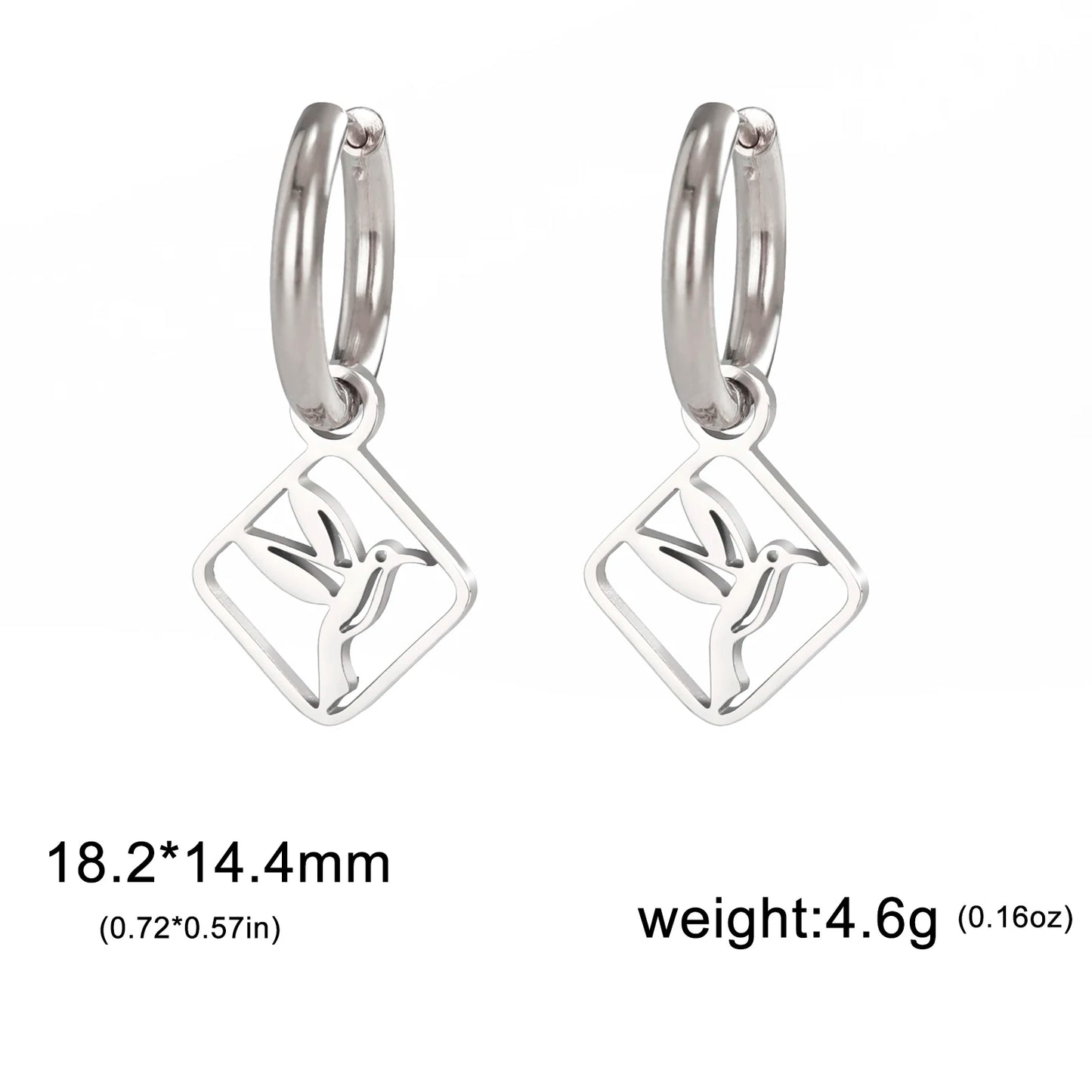 Unift Tiny Horseshoes Hoop Earrings for Women Stainless Steel Rhombus Earrings Fashion Sporty Cowboy Horse Girl Jewelry Gift