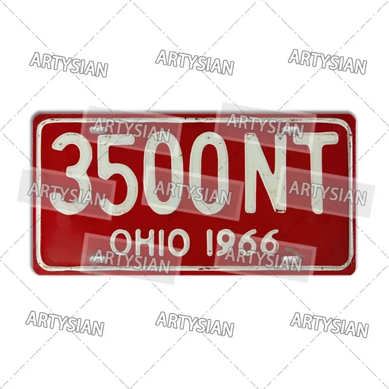 US Metal Plaque Retro Truck Number Plate Mississippi West Virginia Maine Illinois Idaho Iowa Pennsylvania Decorative Metal Sign