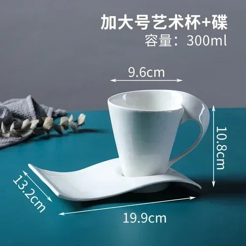 European Ceramic Mug Espresso Coffee Cup with spoon Dish Western Restaurant Hotel Coffee Cup Kitchen Supplies Drinking Utensils