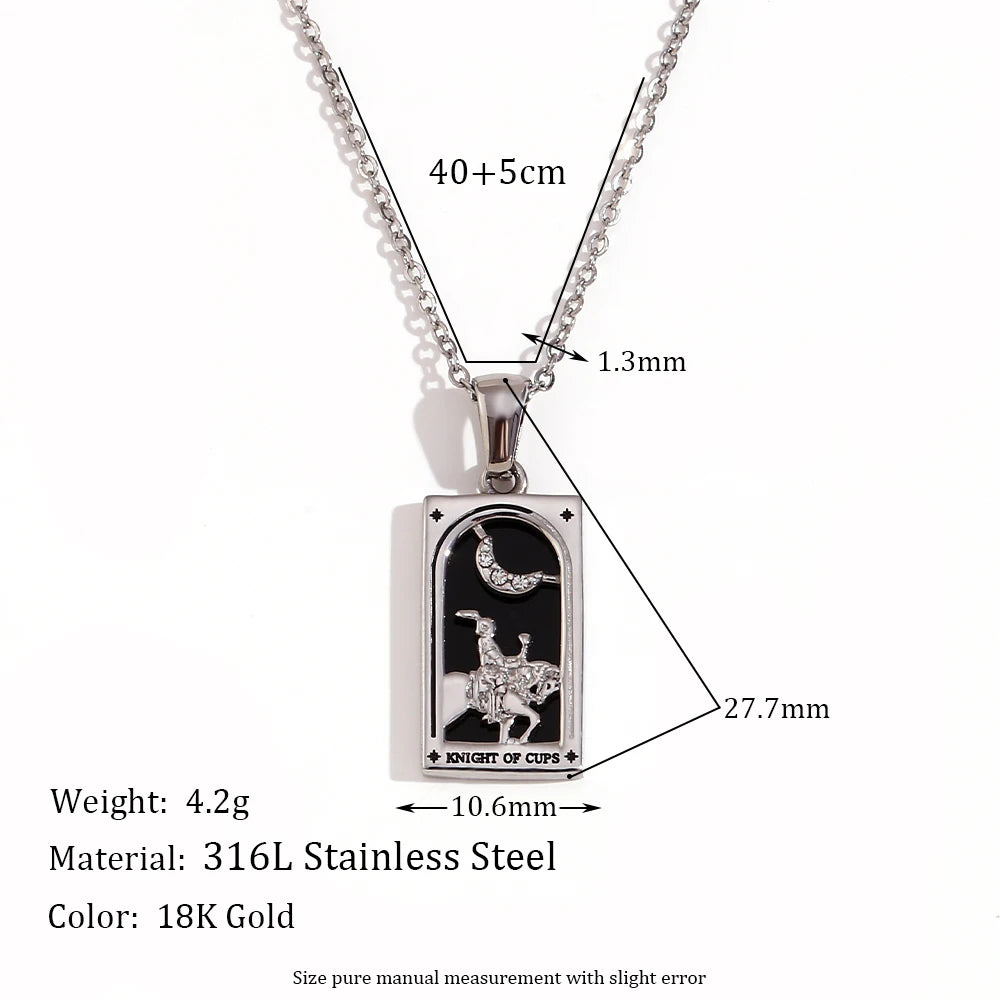 E.B.belle one piece Original Design Tarot Star Moon Sun Lovers Pendant O-chain Necklace new in Stainless steel jewelry Ali