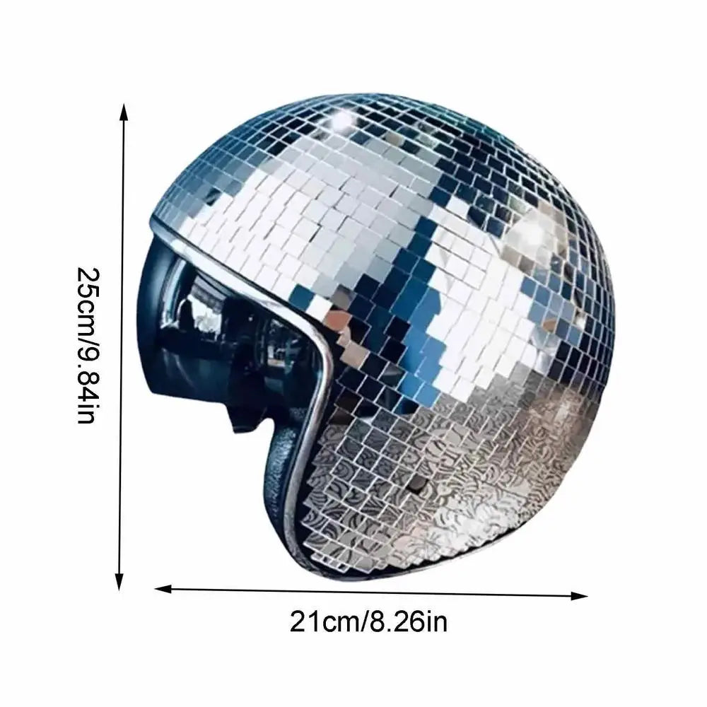 Disco Ball Helmet Mirror Glass Glitter Classic Party Bar Room Party Decoration American Retro Art Disco Shiny Hat Ornaments