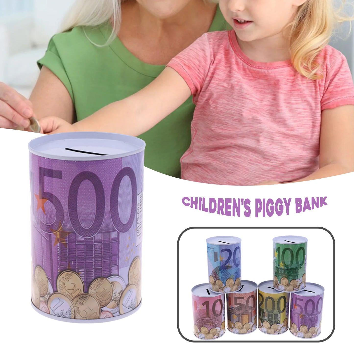 Money Saving Box Piggy Bank Smooth Edge Storage Tank Coin Box for Kids Early Educational Toys