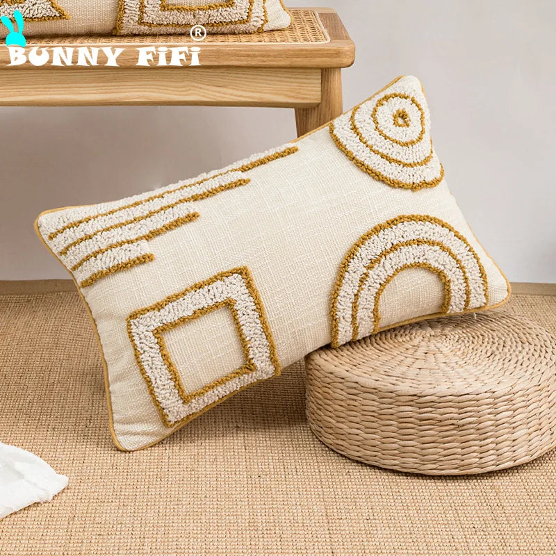 Circular Velvet American Ethnic Style Cushion Cover Luxury 45x45cm Decorative Pillow for Sofa Bedroom Living Room