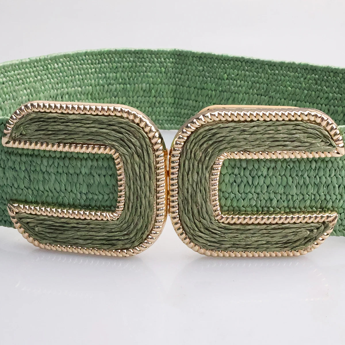 5cm Fashion Elastic Women's Belt PP Grass Woven Solid Color Elastic Belt for Women