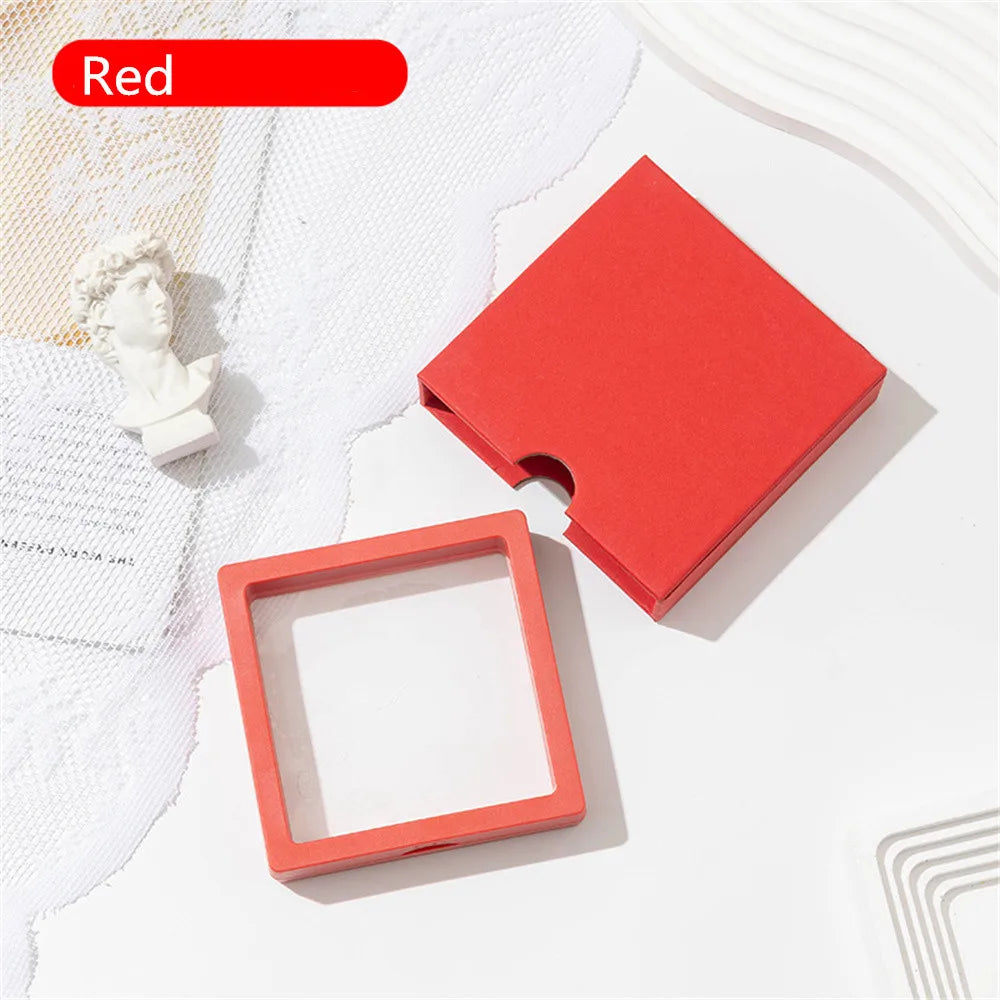 Colorful 3D Floating Frame Shadow Box Jewelry Display Boxes Bracelet Necklace Ring Pendant Holder Case Packaging Drawer Gift