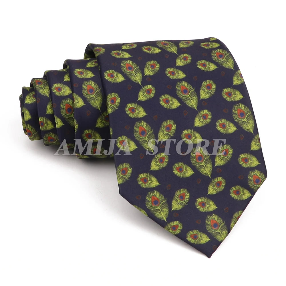 Vintage Imitation Silk Ties Men's Fashion 8cm Graffiti Painting Floral Necktie For Men Wedding Business Soft Printing Tie Wed Gi