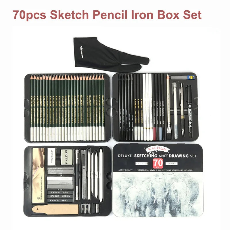 Sketching Pencil Set 70/83pcs Professional Drawing Kit Ideal for Drawing Blending Shading Artist Supplies for Kids Teens Adults