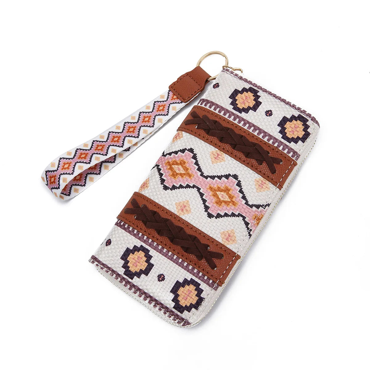 European American Retro Zipper Wallet Cotton Linen Printed Bohemian Style Women's Handbag Wallets Trend Versatile Card Bags