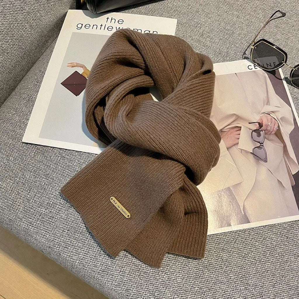 Women Cashmere Blend Scarf Women Winter Warm Thicken Luxury Solid Color Shawl Wraps Female Warm Thick Wool Neckerchief Blanket