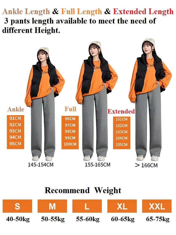 Women Warm Winter Plush Thick Pants Lambskin Cashmere Trousers High Waist Cotton Fleece Loose Female Wide Leg Pants PELEDRESS