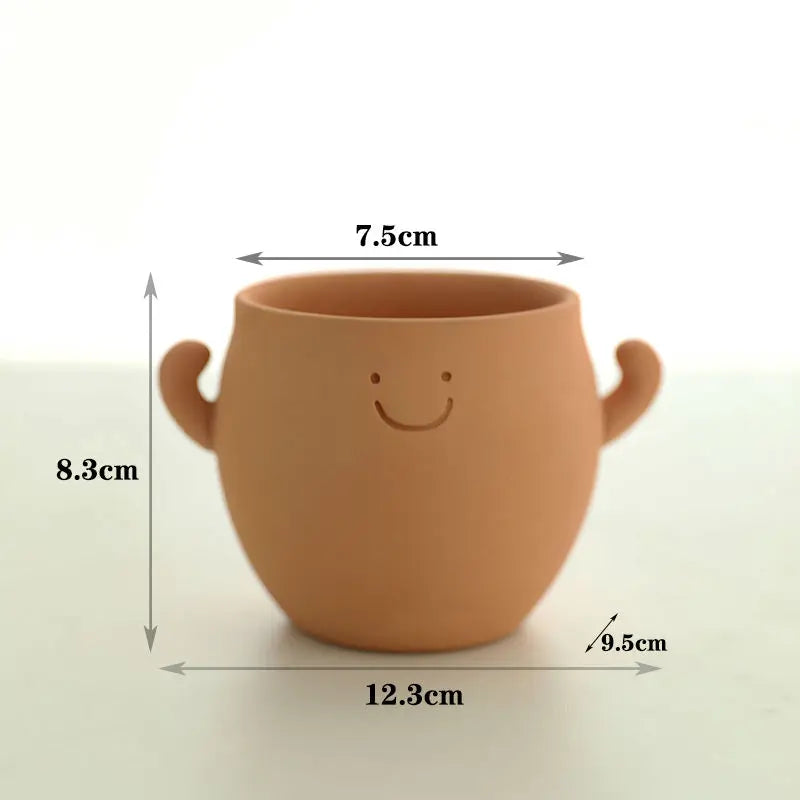 Full of Power Lovely Potted Vase Flower Pot Single Breathable Outlet Permeable Red Clay Flowerpot Changes Color When Water