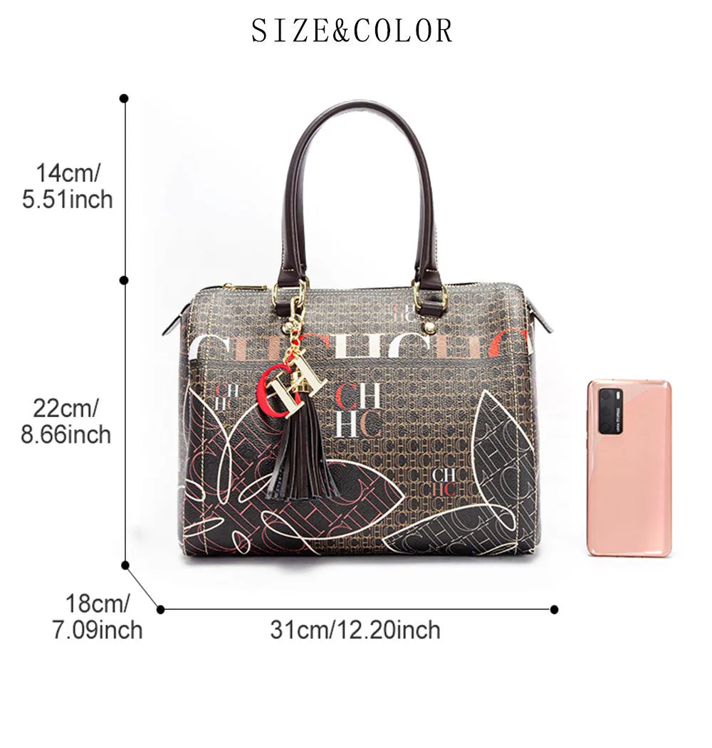 CH New Luxury Brand Travel Ladies Handbag Large Capacity Colourful Jacquard Multifunction Bag Ladies Shoulder Bag Classic Retro