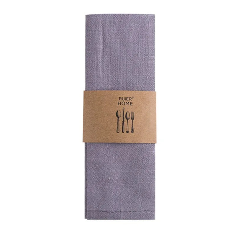 Reusable Cotton Linen Cloth Napkins 40x30cm Kitchen Dining Table Cleaning Towel Tea Napkin Hotel Restaurant Serving Table Cloth