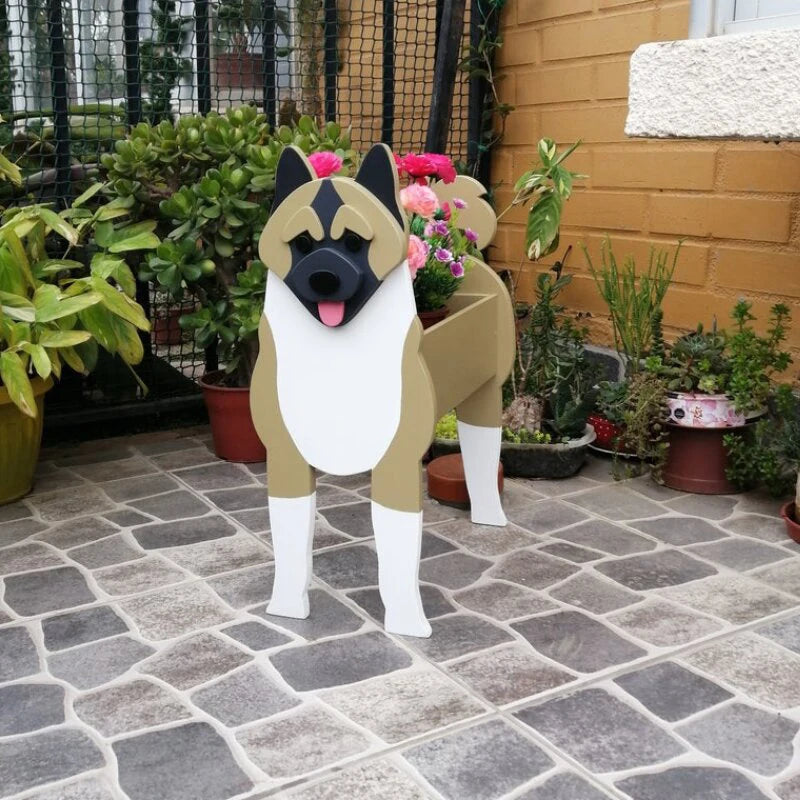 Garden Flower Pot Dog Shape Planter Poodle Corgi Samoyed Animal Pots Flowerpot Plant Container DIY Garden Outdoor Home Decor