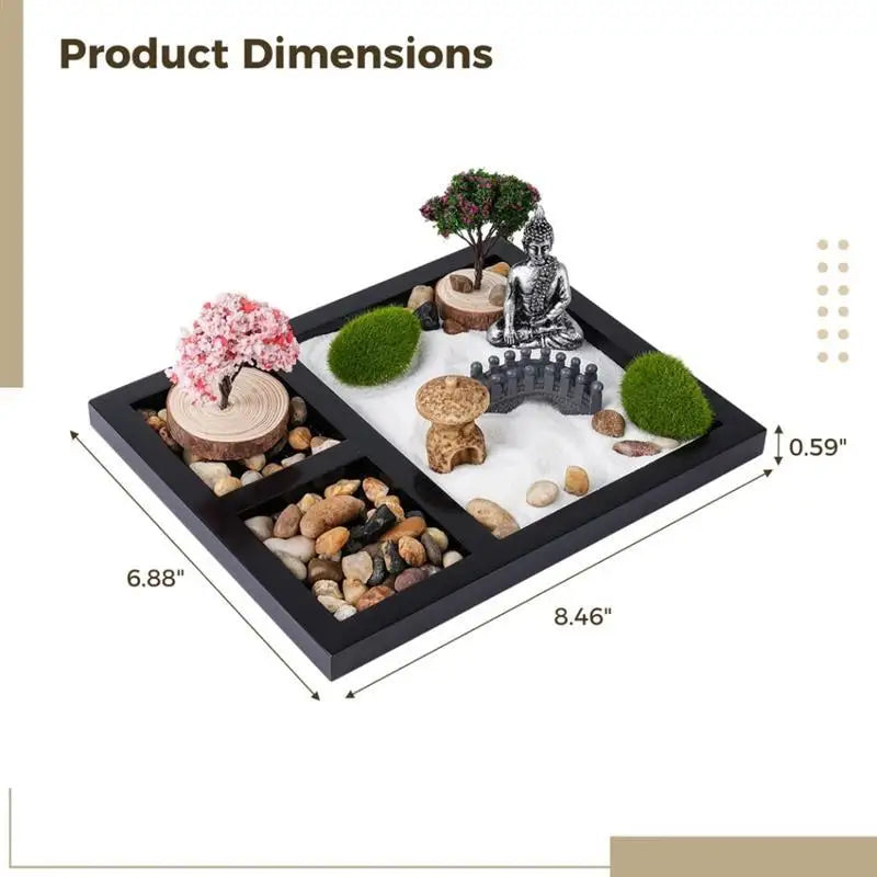 Mini Zen Garden Authentic Zen Garden Kit Zen Garden Accessories Kit With Bamboo Tools Home Office Desktop Meditation Decor