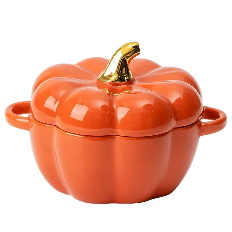 Creative Cartoon Pumpkin Shaped Ceramic Salad Bowl Kawaii Soup Bowl Kitchen Utensils Accessories Halloween Gift