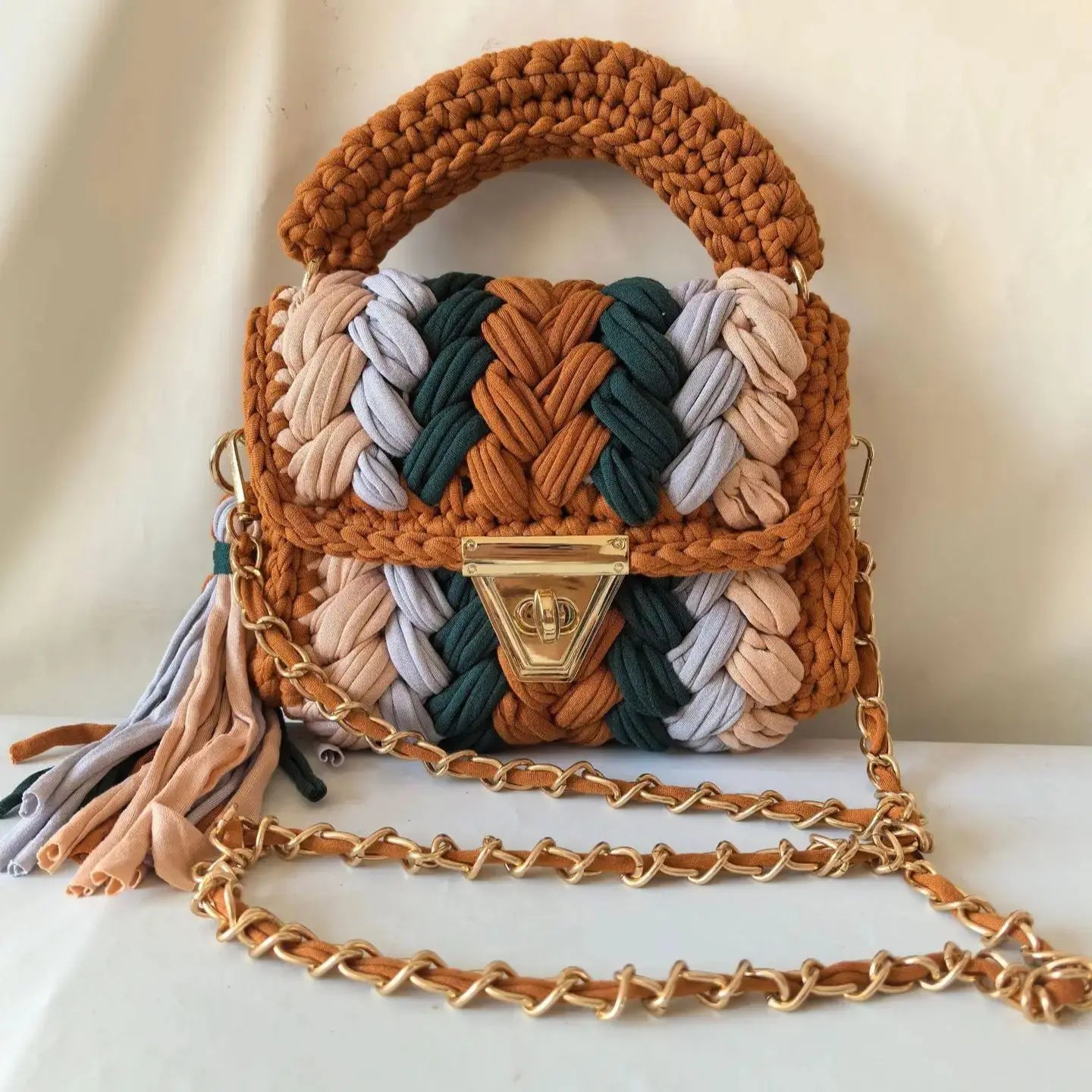 Women's Bag Hot Selling Shoulder Bag Handmade Crochet Bag with Contrasting Woven Bag Luxury Designer Handbag Bags for Women